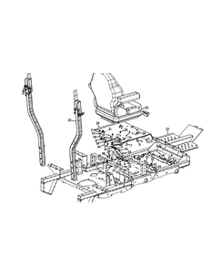Seat Assembly Diagram and Parts List for S7232-D 53BY8DU8750-312HP Cub Cadet Lawn Tractor